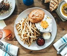 Egg Burger Plate & Fries